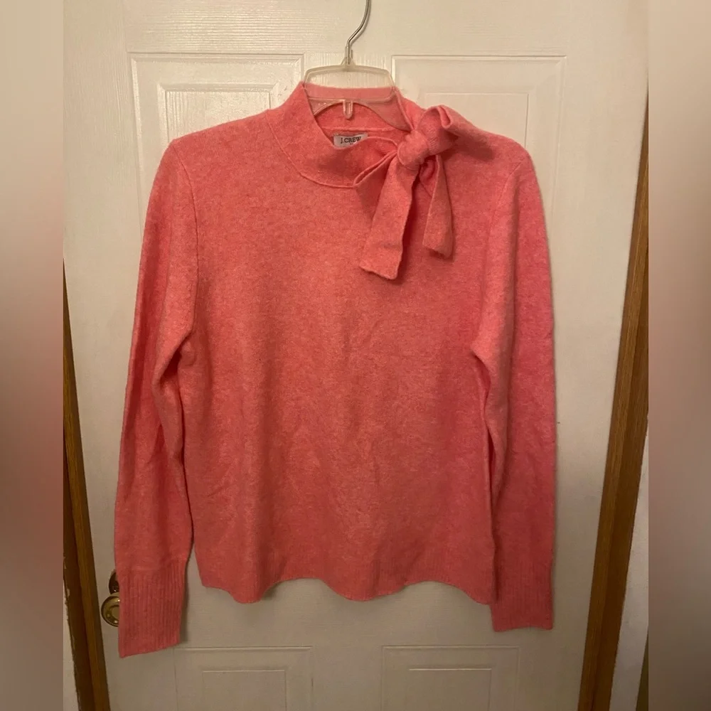 J. Crew Pink Romantic Bow-Neck Sweater